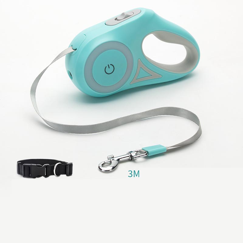 Infällbart Hundkoppel med LED-spotlight & Halsband – Passar Hundar & Katter