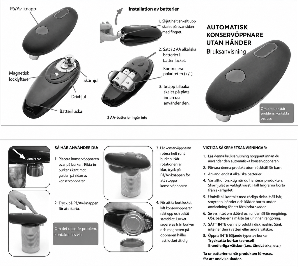 Automatisk Elektrisk Konservöppnare — Öppna Burkar Enkelt & Handsfree