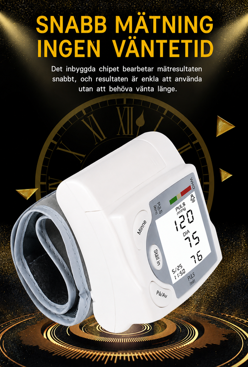 Digital Handledsmonitor – Blodtryck & Pulsräknare