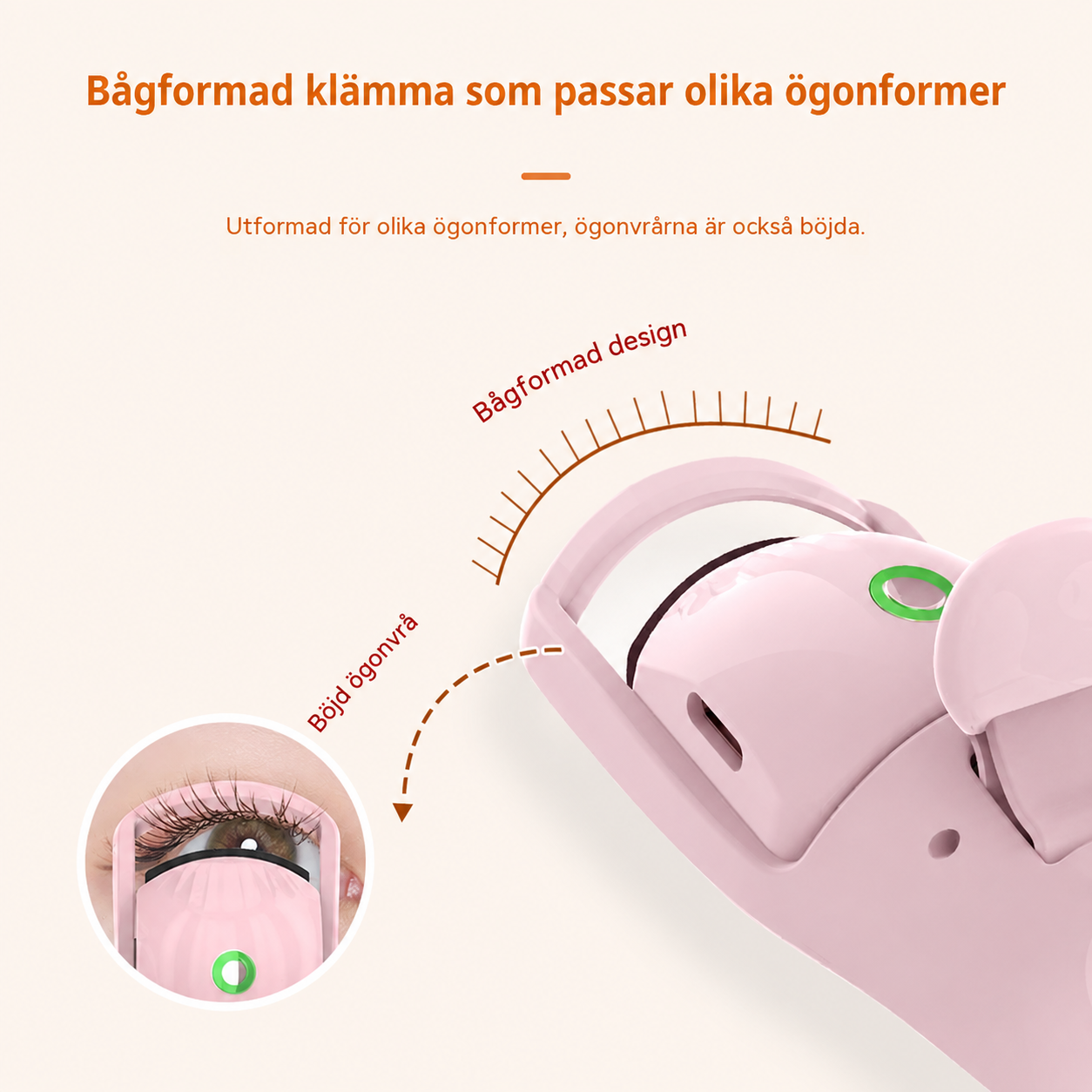 Elektrisk Ögonfransböjare — 3 Värmeinställningar för Perfekta Fransar