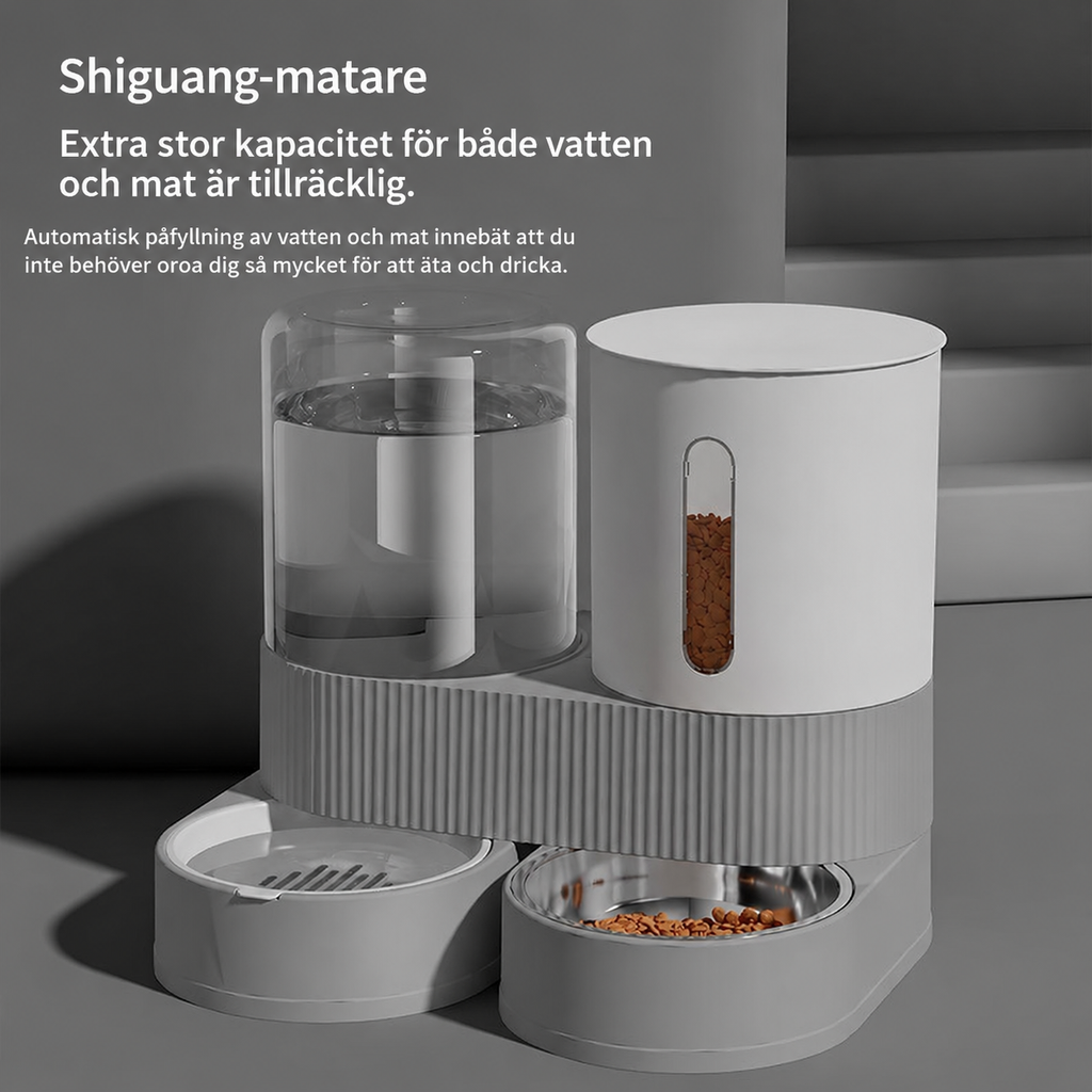 2-i-1 Automatisk Husdjursmatare – Vatten & Mat i Ett