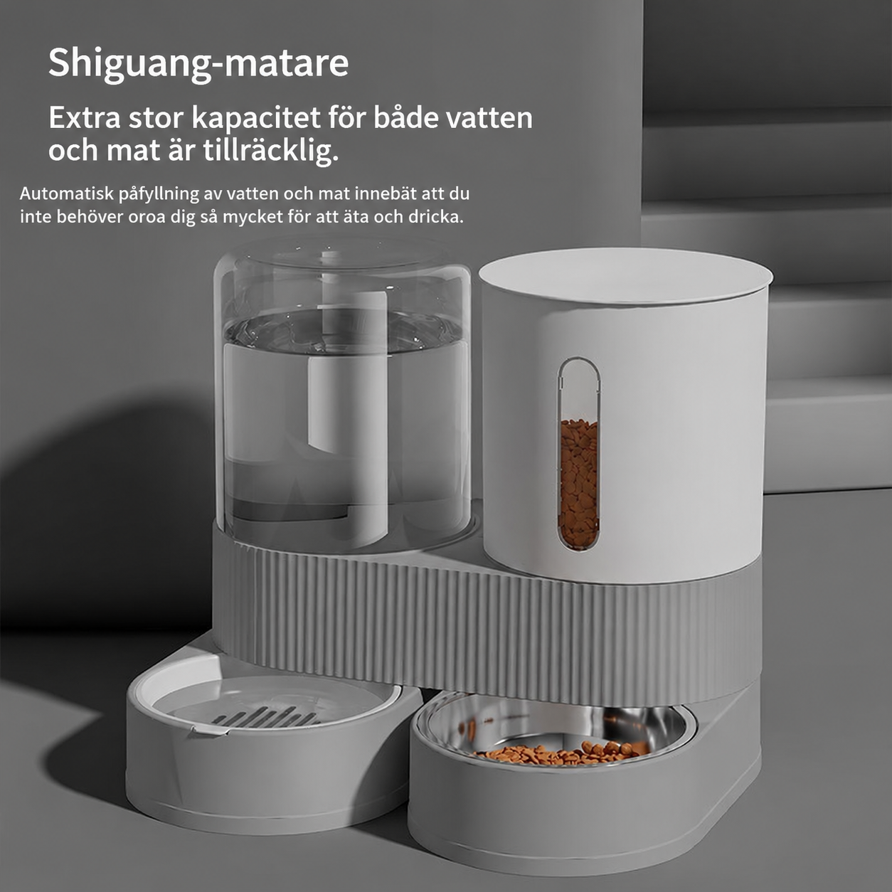2-i-1 Automatisk Husdjursmatare – Vatten & Mat i Ett