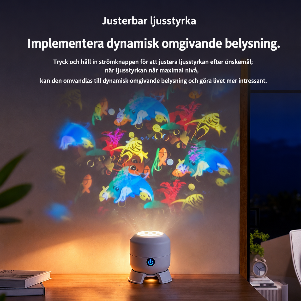 LED Projektionslampa – Jul, Snöflinga & Mer | USB Laddningsbar