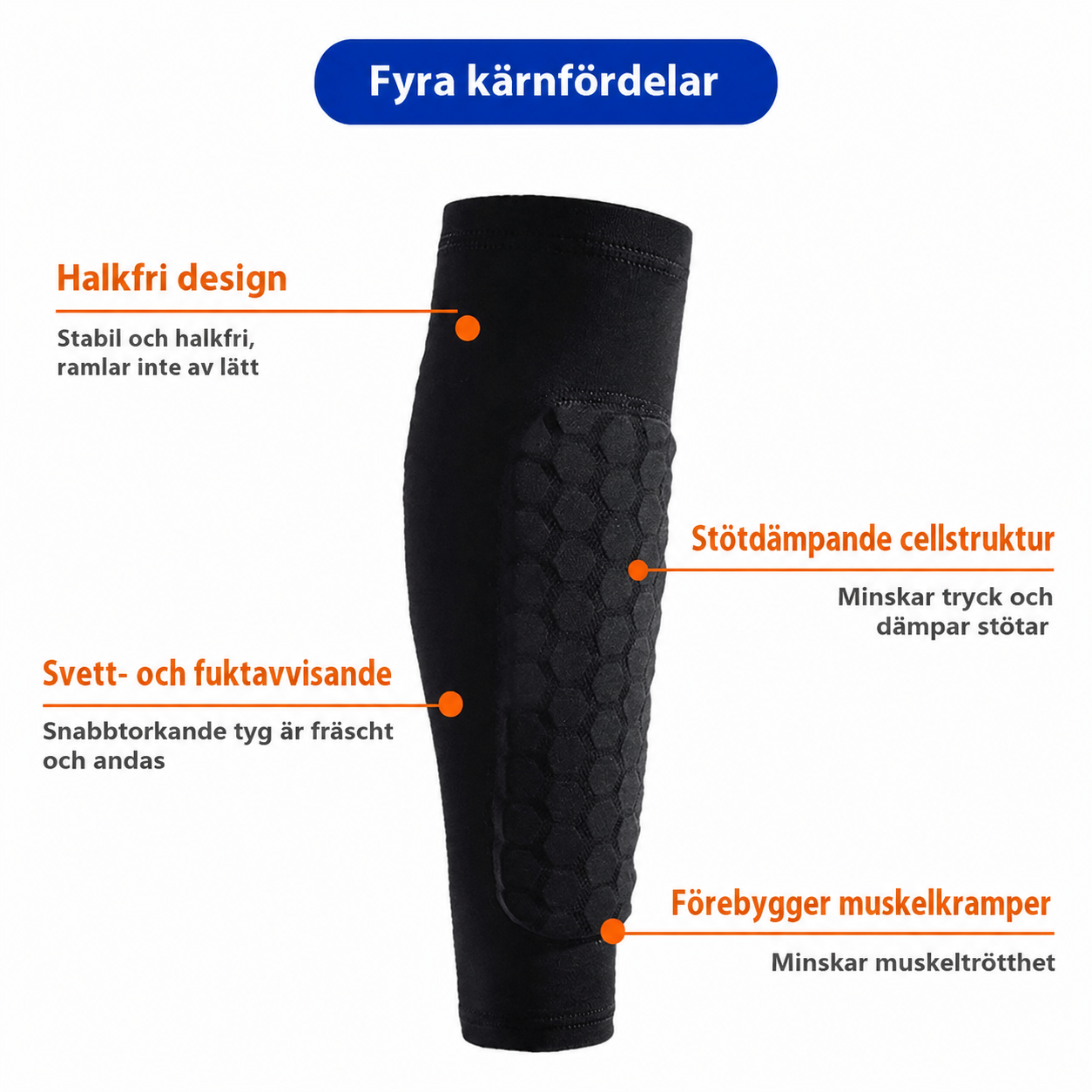 Honeycomb Skenbenskydd Strumpa för Herrar – Stötsäker & Halkfri