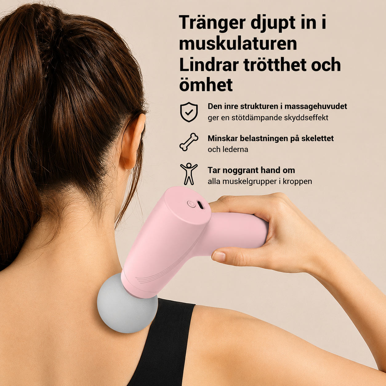 Mini Massagepistol — Lindra Muskelvärk & Stress Direkt