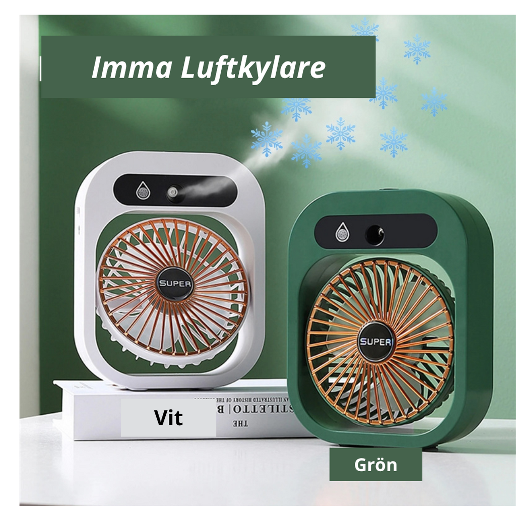 Portabel Sprayfläkt med Luftfuktare – 3 Hastigheter & USB-laddning