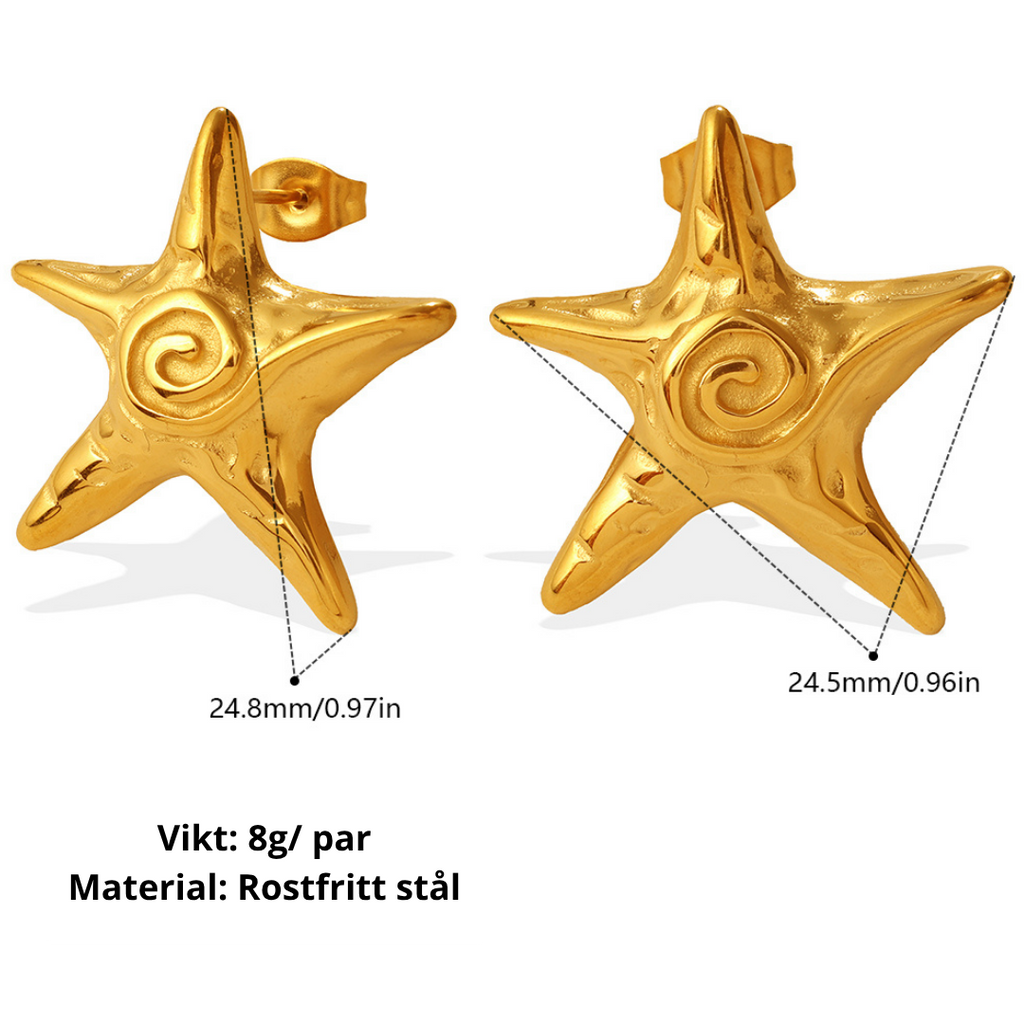 Eleganta Sjöstjärna Örhängen — 18K Guld & Havsinspirerad Design