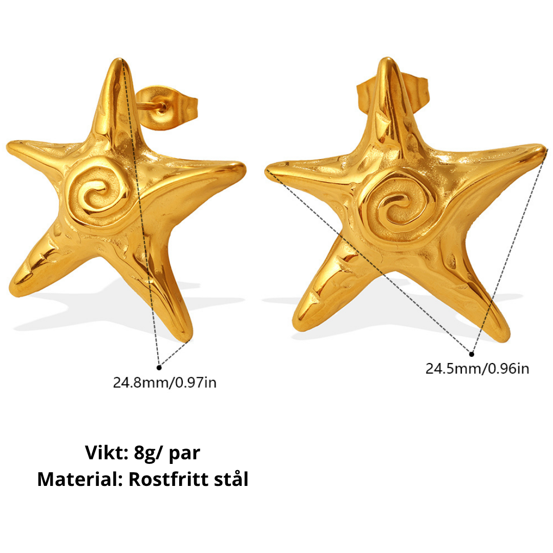 Eleganta Sjöstjärna Örhängen — 18K Guld & Havsinspirerad Design