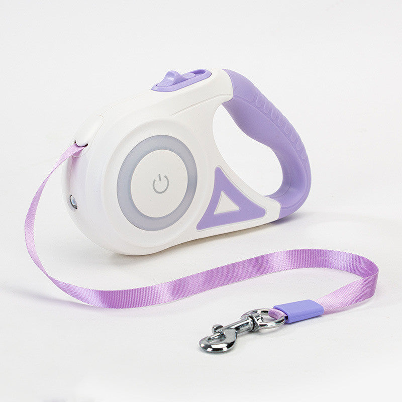 Infällbart Hundkoppel med LED-spotlight & Halsband – Passar Hundar & Katter